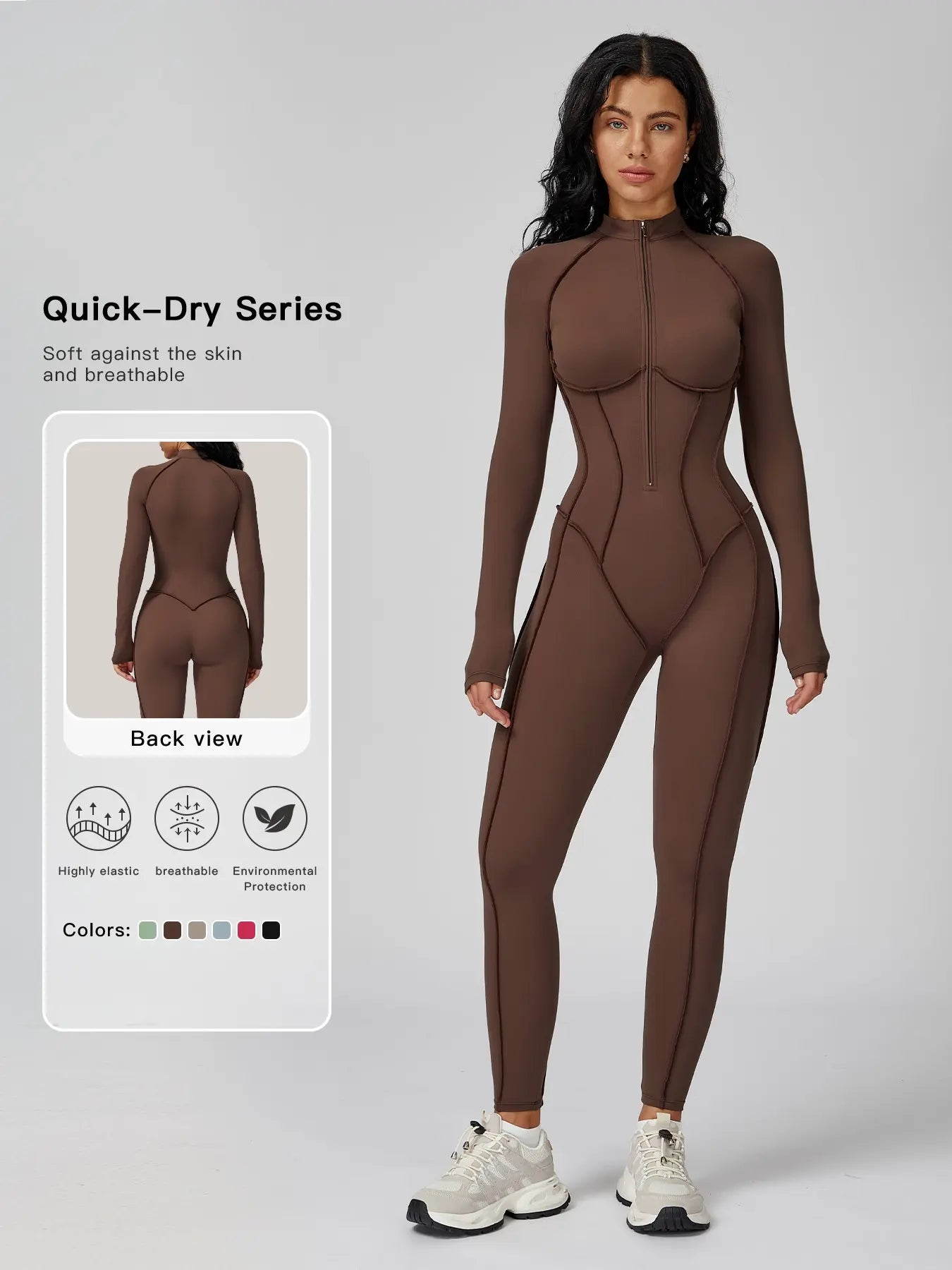 Women's High-Intensity Yoga Workout, Colorblock Stand Collar Romper - image 6
