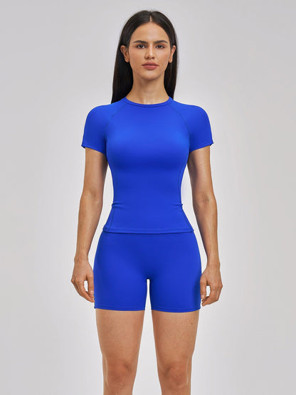 Spring Cross-Border Fleece Short Sleeve Sports Set, Women's Yoga Fitness - image 13