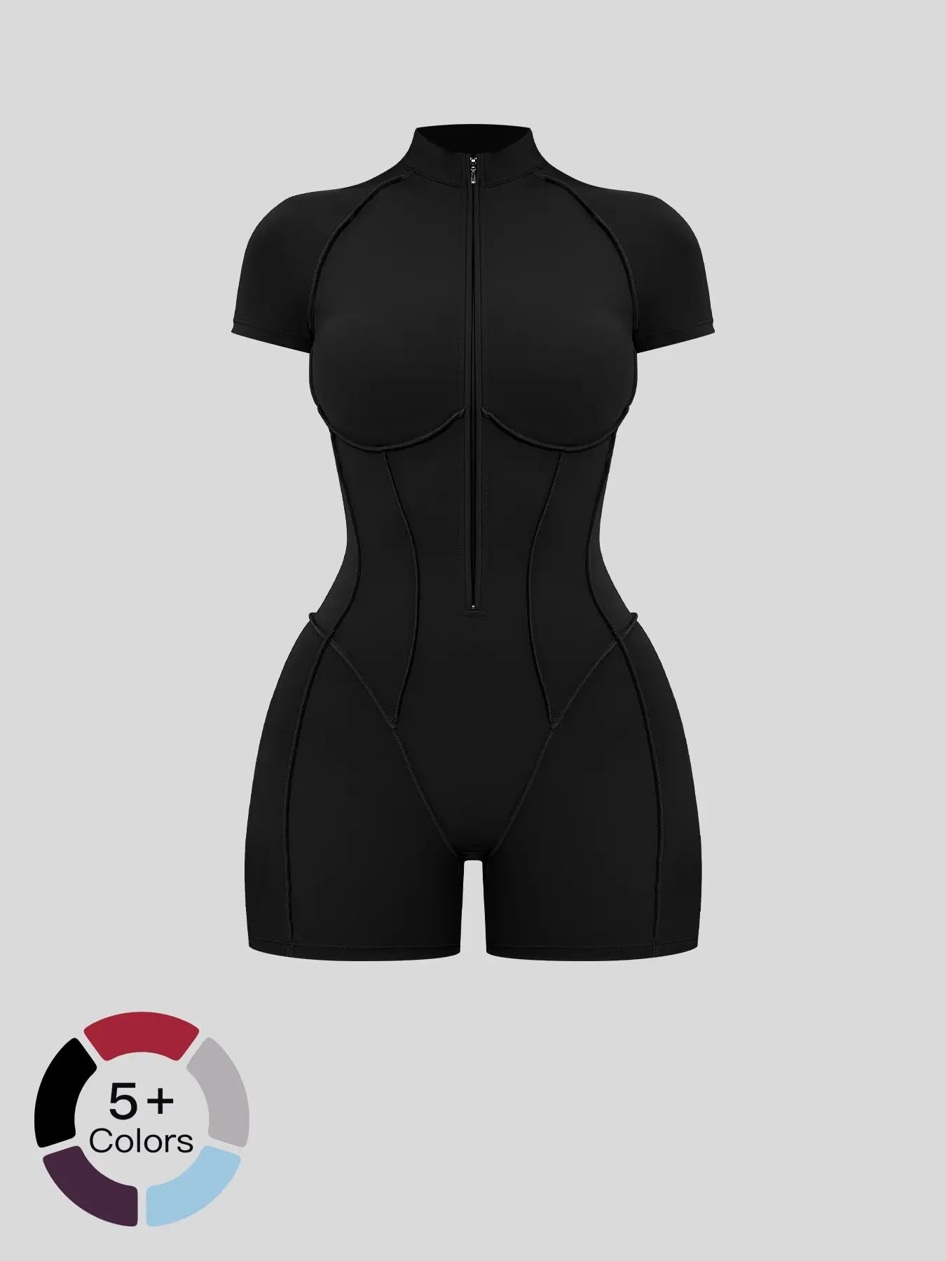 European and American Cross-Border Fitness One-Piece, Stand Collar Zipper - image 3