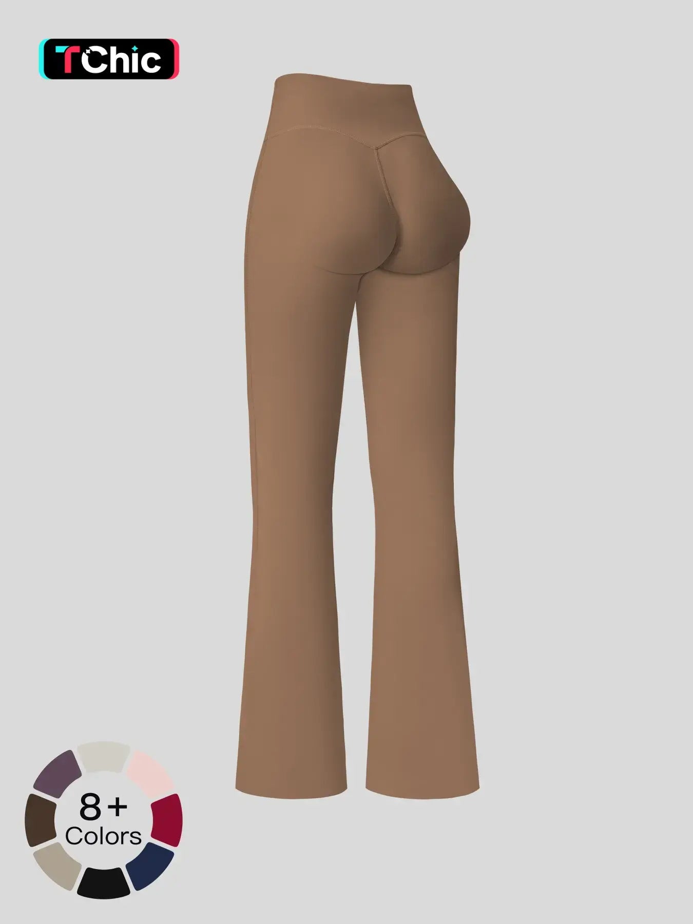 High Waist Yoga Pants, Fitted Wide Leg Bell Bottoms