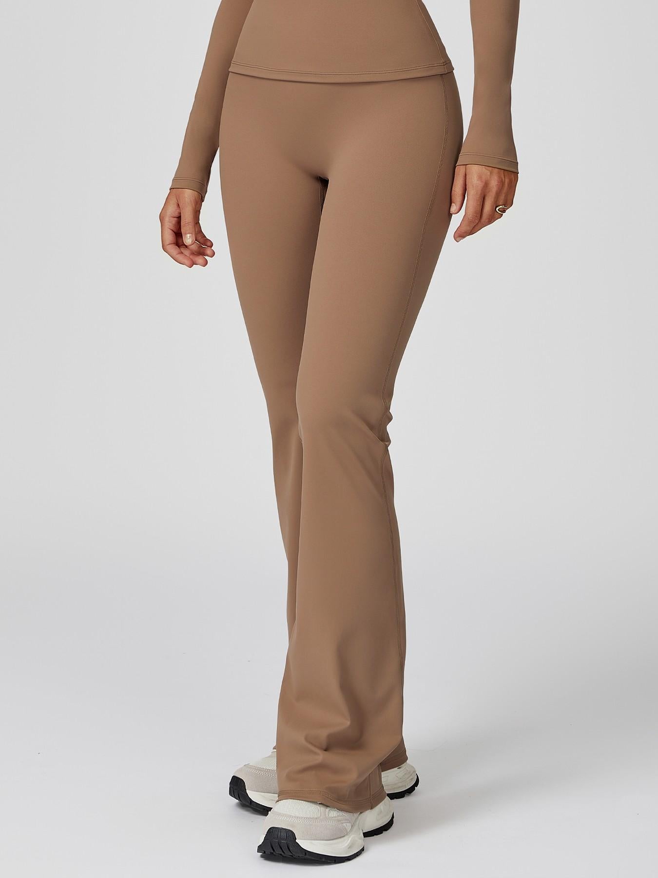 High Waist Yoga Pants, Fitted Wide Leg Bell Bottoms - image 12