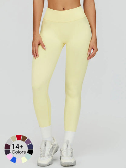 Seamless Peach Butt Yoga Pants, V-Shape Tight Fit Slimming Running Sports Quick-Dry Fitness Long Pants