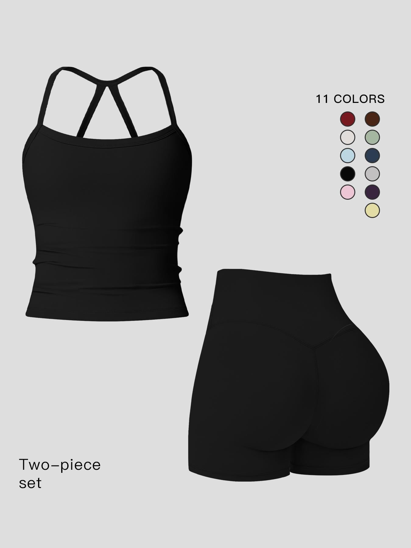 Women's Quick-Dry Yoga Set, Tight-Fitting Fleece Lined Activewear - image 11