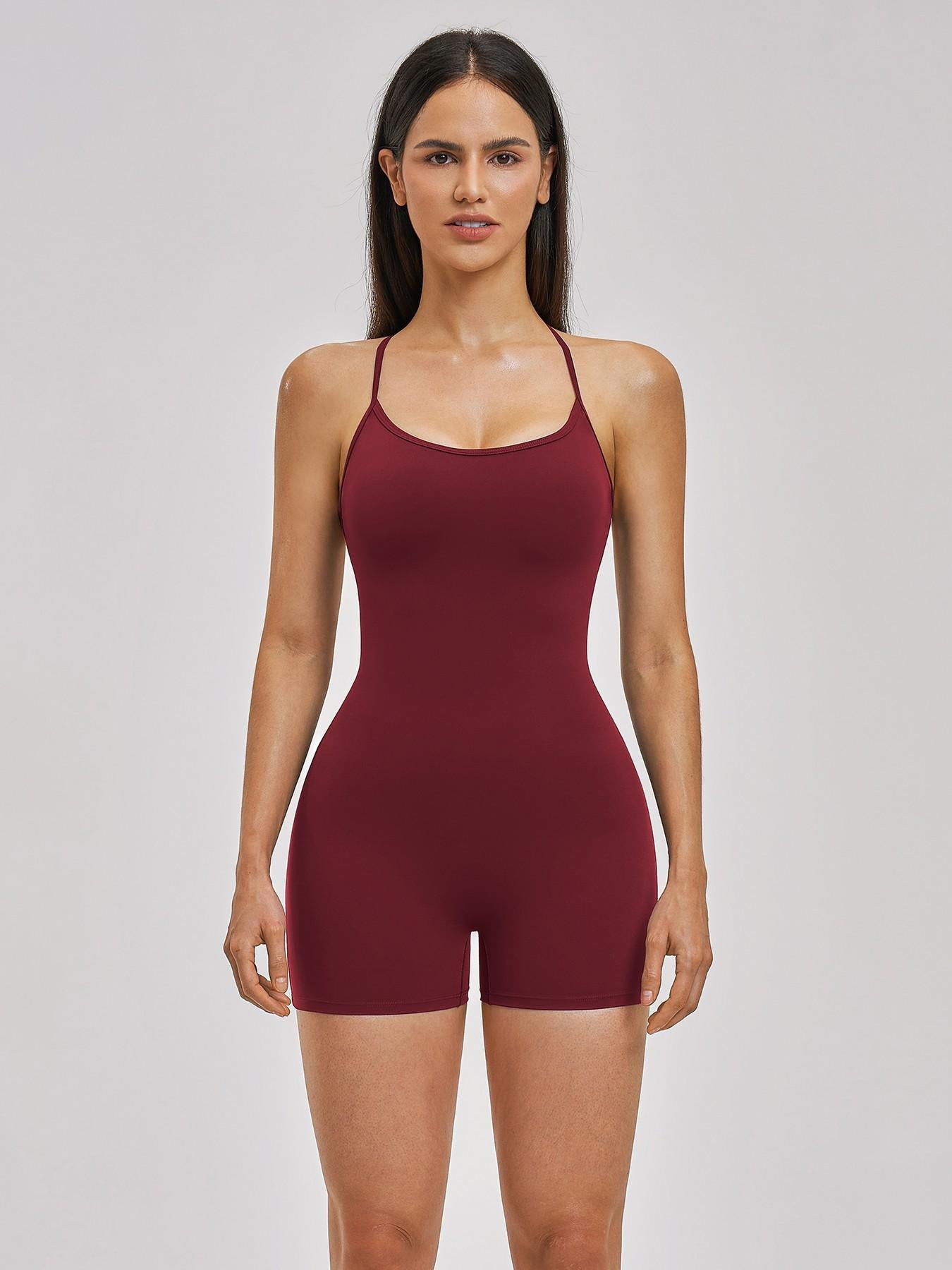 European and American Style Two-Piece Colorblock Halter Sports Jumpsuit, One-Piece Yoga - image 12