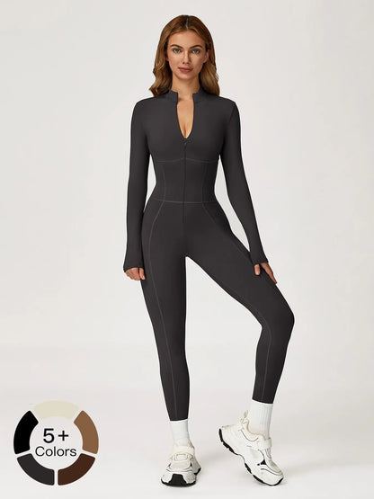 One-Piece Bodysuit with Stand Collar and Zipper, Warm Long Sleeve Outdoor Leisure Sports Fitness Yoga… - image 7