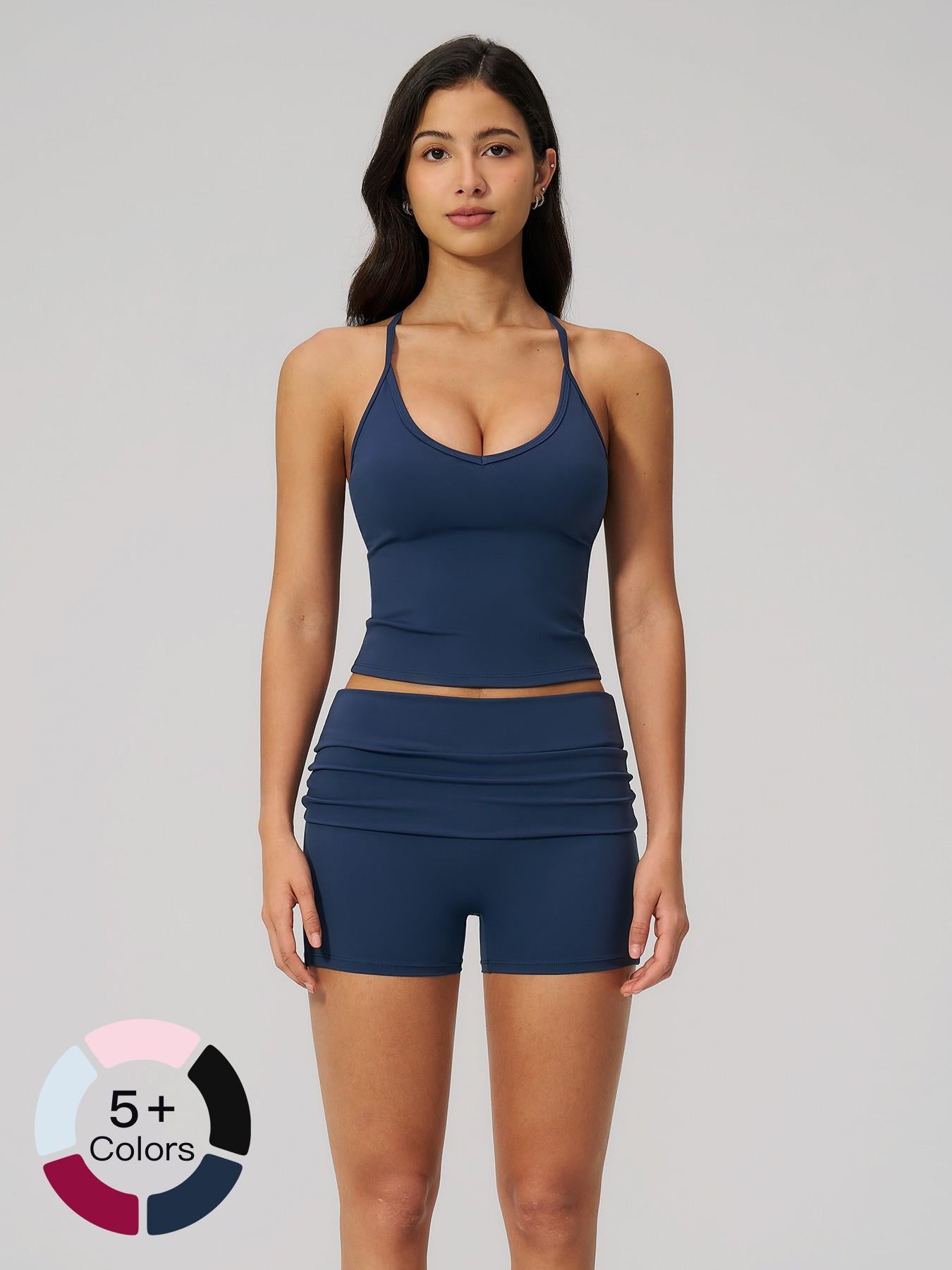 Cross-Border Fuzzy Yoga Set, Halter Backless High-End Fitness Running Sports Yoga Wear - image 21