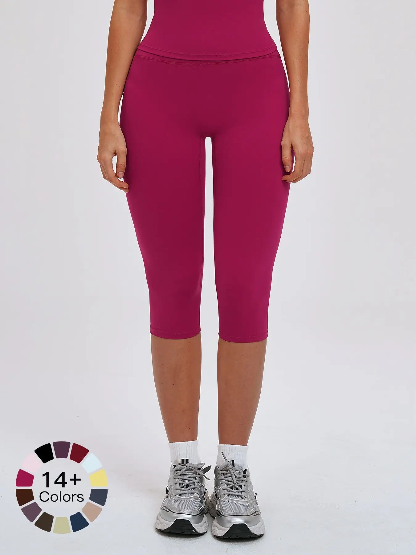 Cross-Border Fleece Yoga Pants, High-Waisted Tight Fit Slimming Gym Shorts - image 3
