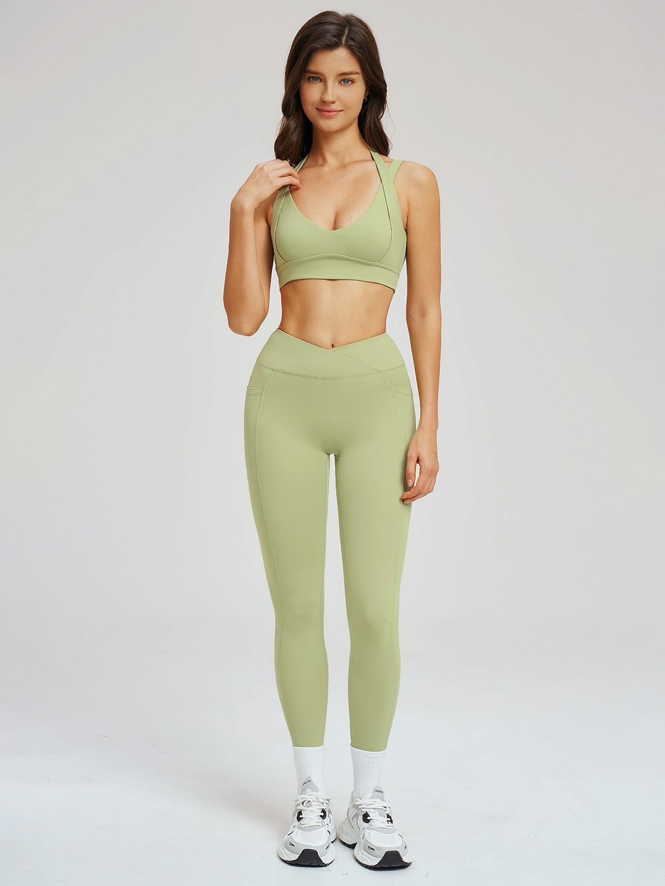 High-End Feel Yoga Set, Tight-Fitting Backless Sporty High Stretch Fashion Yoga Clothes - image 12
