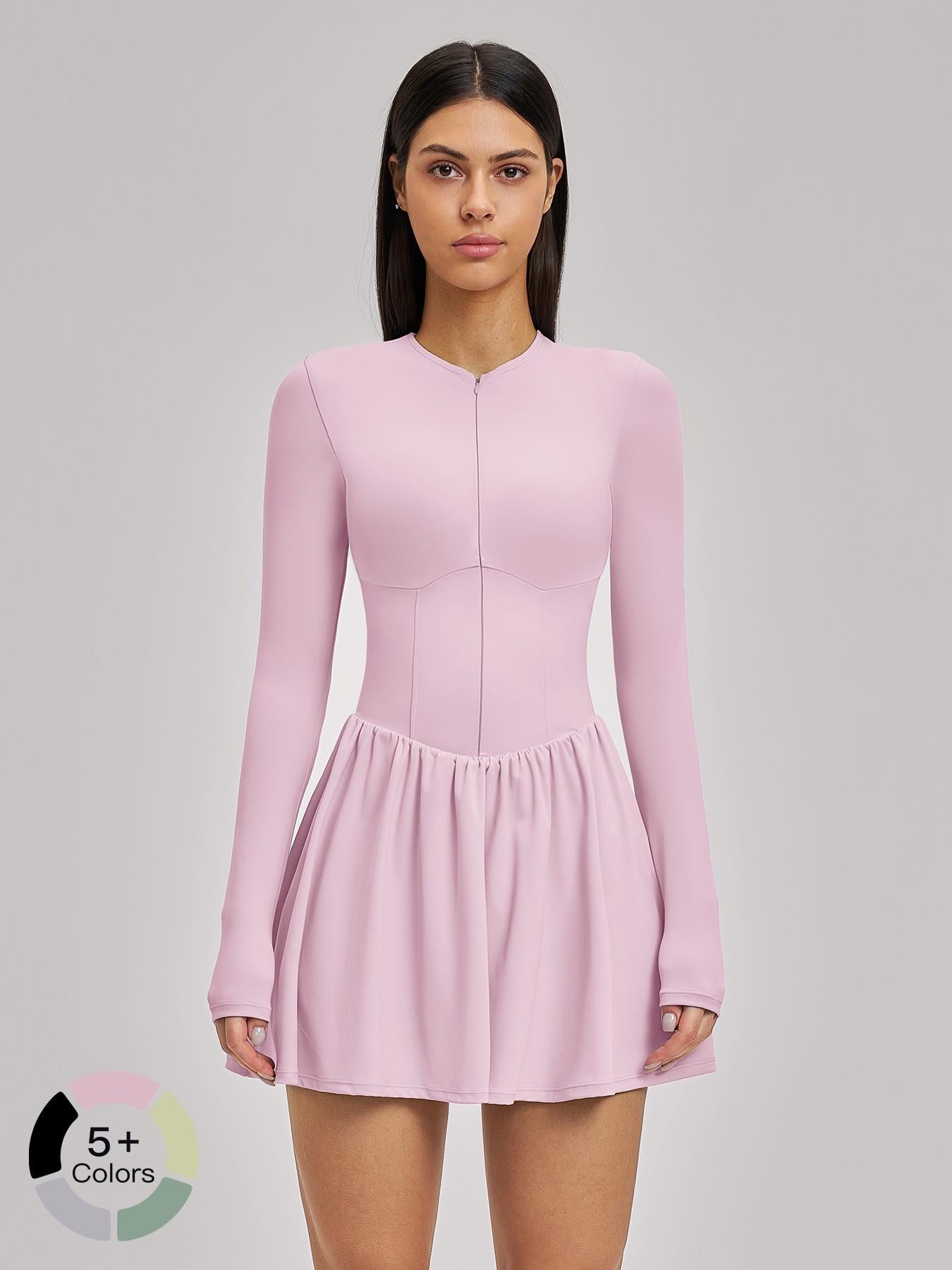 Nude Feel Two-Piece Tennis Skirt, Anti-Slip Inner Layer - image 9