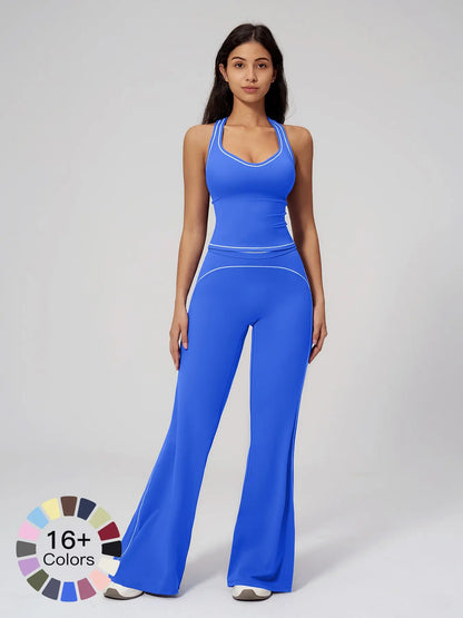 Women's Yoga Set with Dual Shoulder Straps, High-End Feel Sportswear