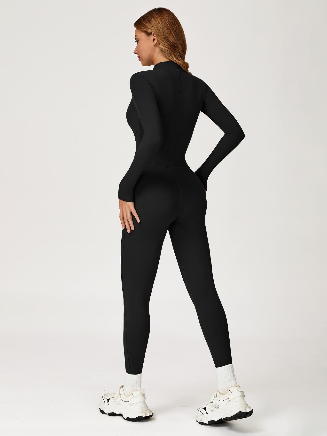 Women's One-Piece Jumpsuit with Stand Collar Zipper Design, Warm Long Sleeve Outdoor Casual Sports… - image 13