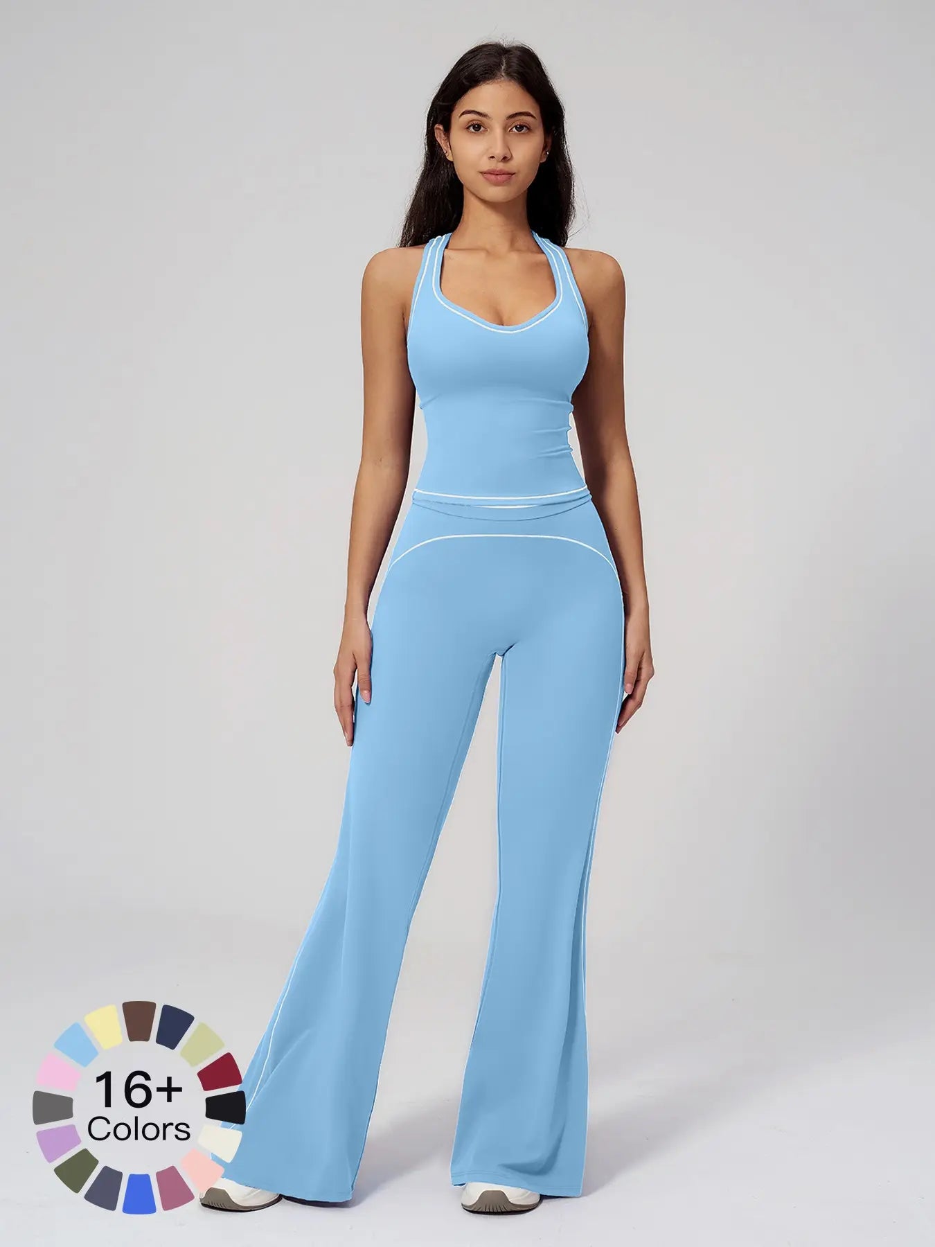 Women's Yoga Set with Dual Shoulder Straps, High-End Feel Sportswear