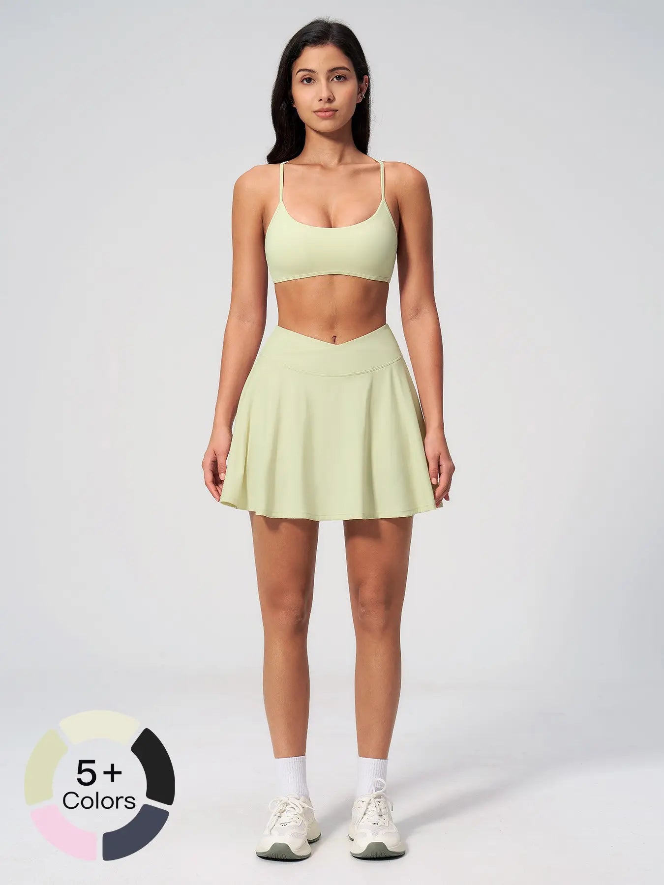 Two-Piece Sports Backless Yoga Set, Anti-Exposure Fake Two-Piece Running Sportswear