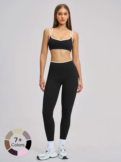 Women's Sporty Yoga Set, Solid Sports Sets