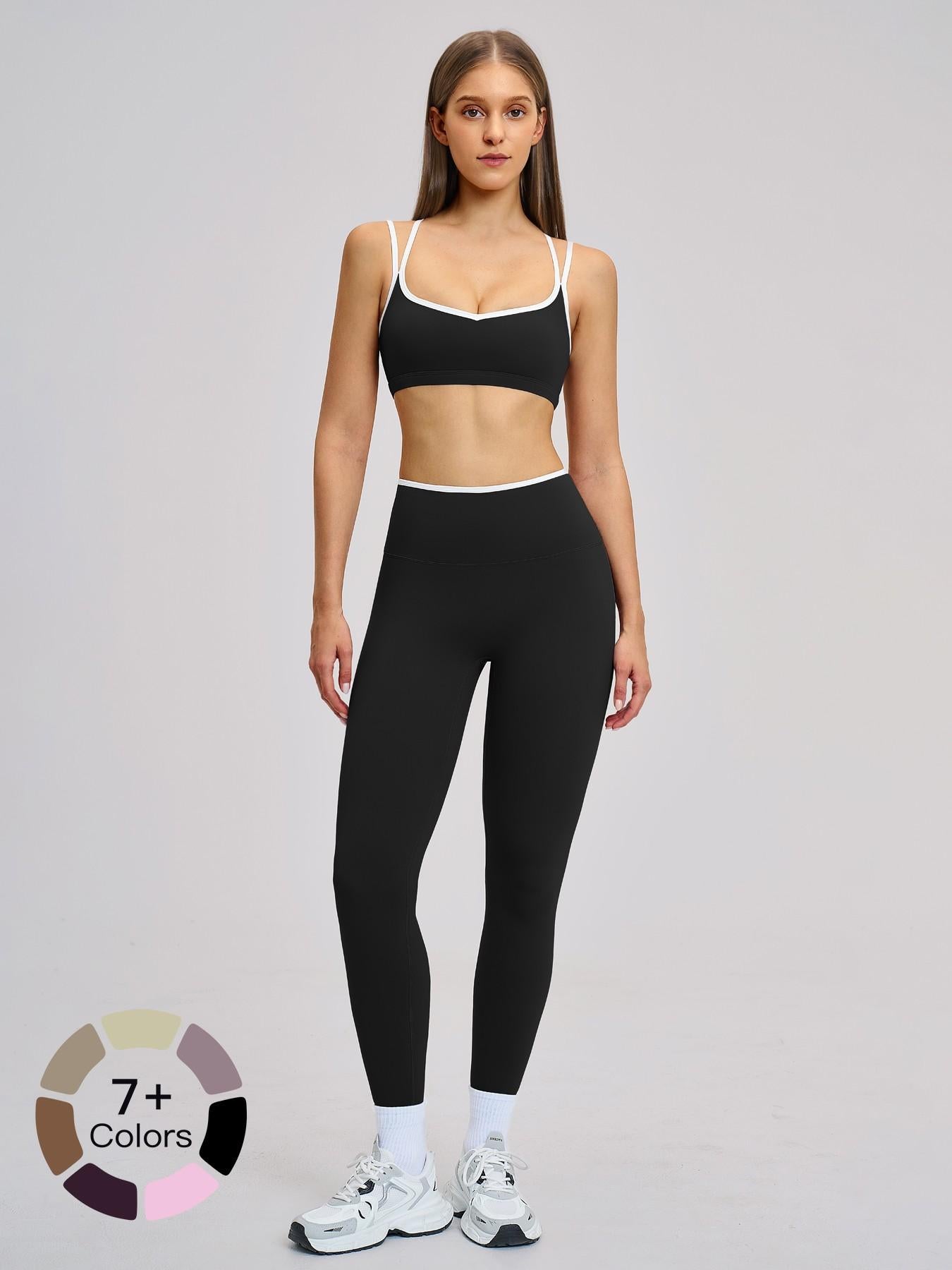 Women's Sporty Yoga Set, Solid Sports Sets - image 19