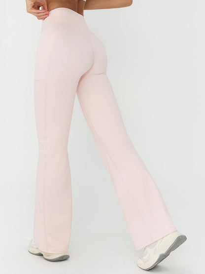 High Waist Naked Feeling Flare Pants Women, Cross Waist Wide Leg Micro Flared Outdoor Casual Sports Pants - image 12