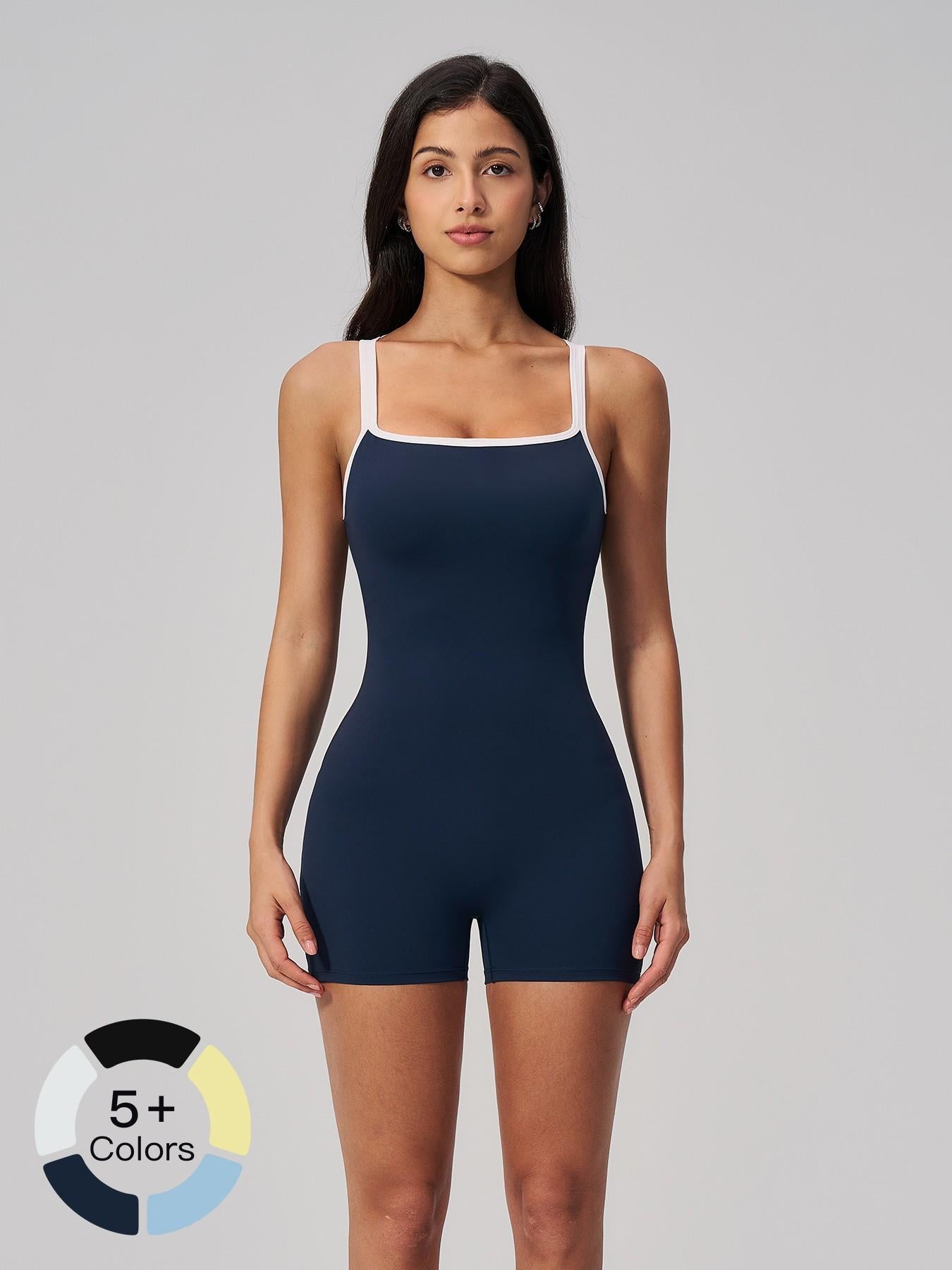 Cross-Border Tight-Fit Yoga Bodysuit, Square Neck Backless Fitness - image 18