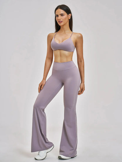 Cross-Border Tight Back Yoga Set, Fleece Fashion Micro Fitness Sports Set - image 9