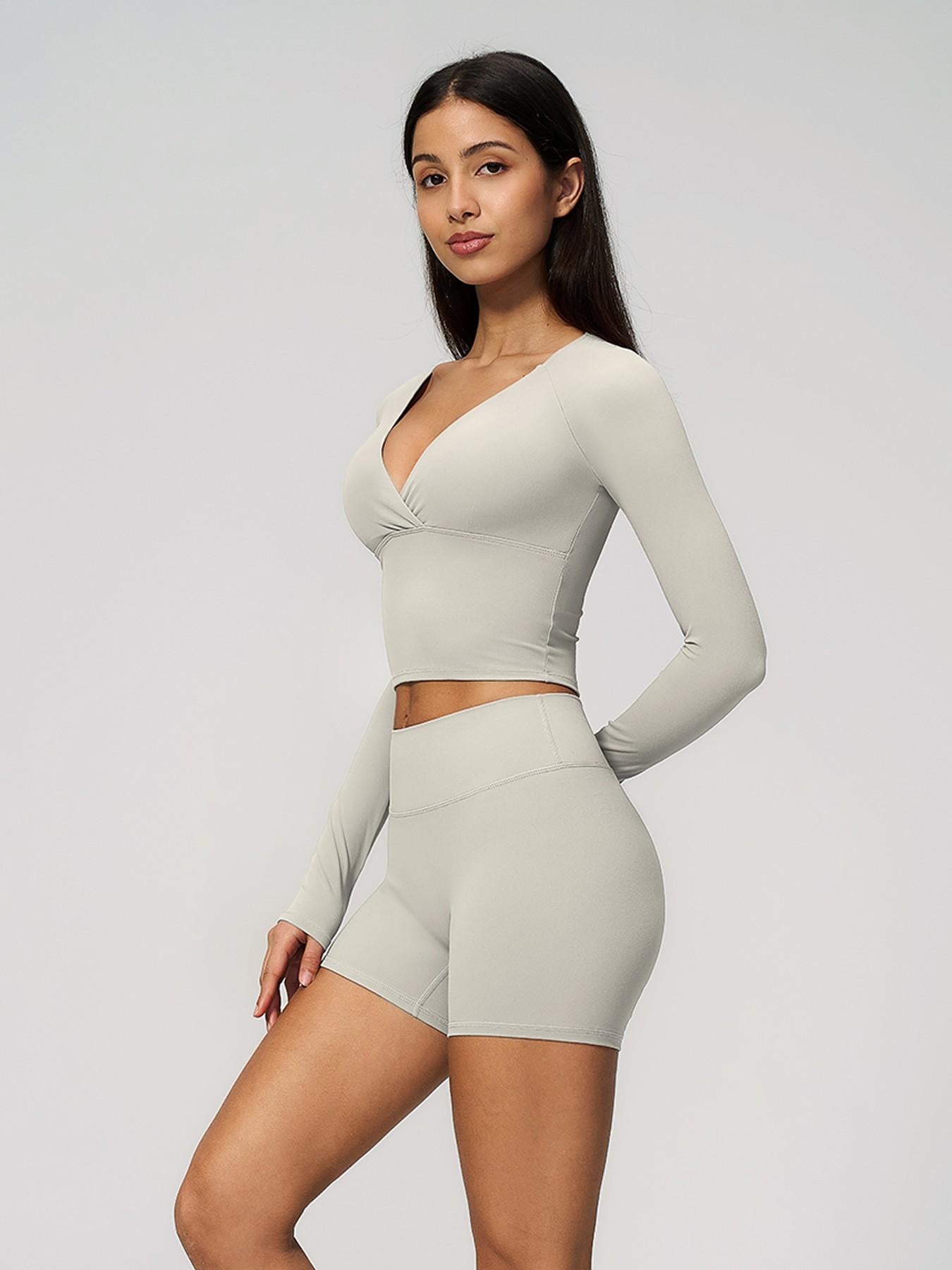 Terry Knit Workout Set, Push-Up Shockproof Dual-Layer Waistband - image 16