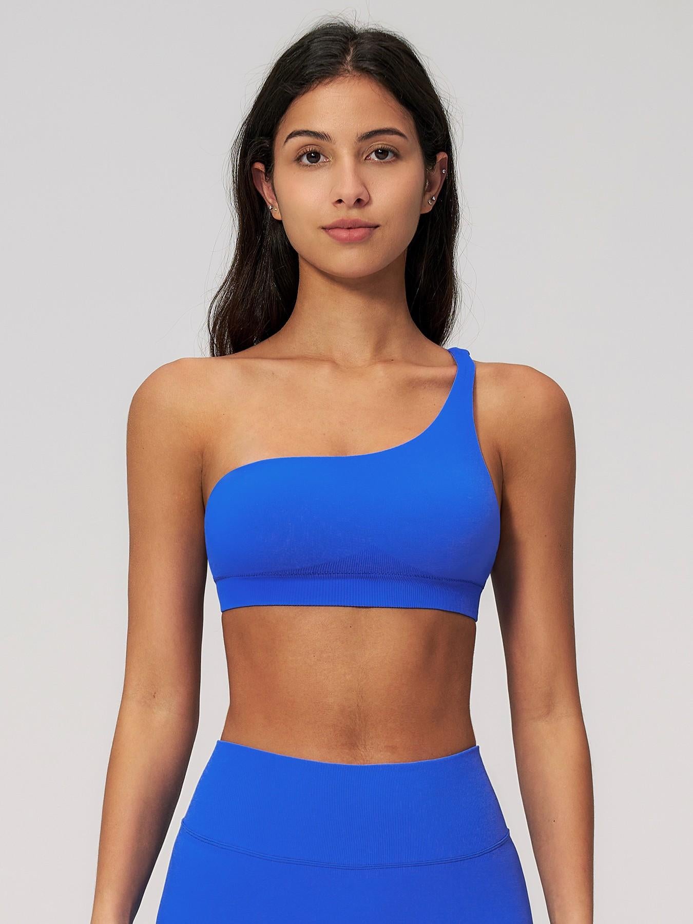 Cross-Border Spring New Single Shoulder Backless Yoga Bra, Workout Bras - image 12
