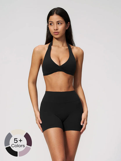 Summer New Athletic Yoga Set Deep V Lift Butt Slimming Running Sports Three-Quarter Pants, Women's Yoga - image 4