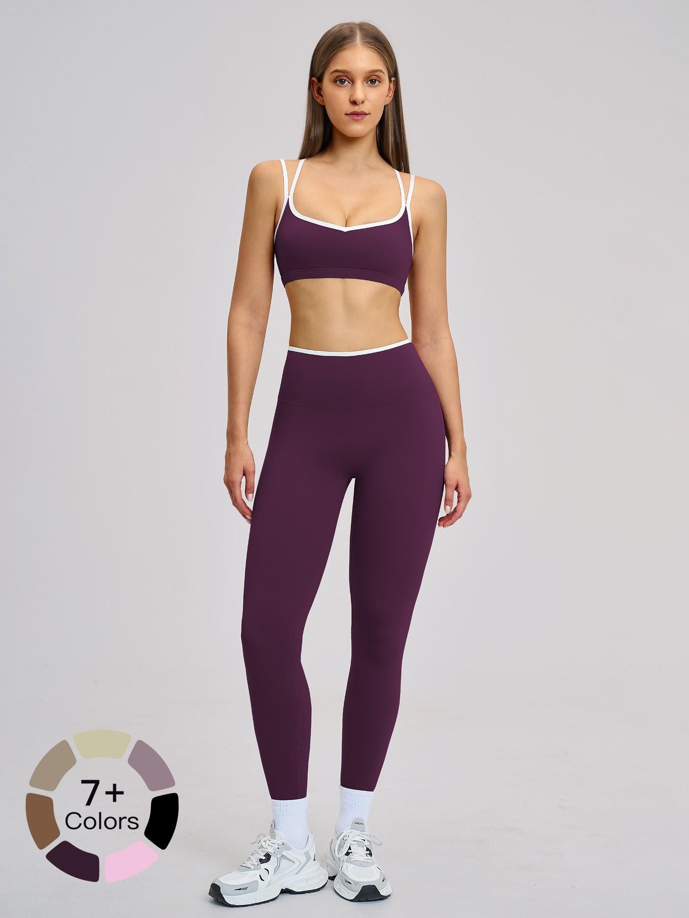 Women's Sporty Yoga Set, Solid Sports Sets - image 21