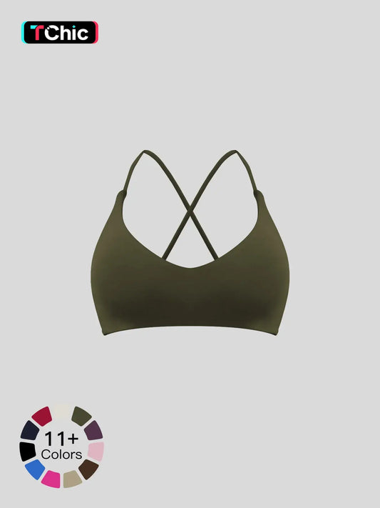 Cloud-Soft Yoga Bra, Quick-Dry Cross-Back Sports Bra
