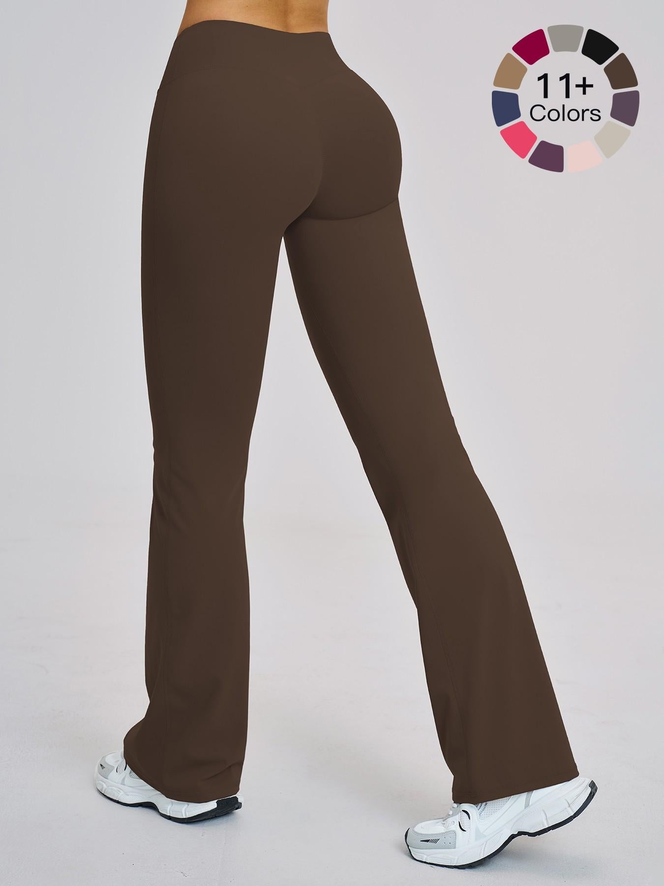 High Waist Yoga Pants, Fitted Wide Leg Bell Bottoms - image 18