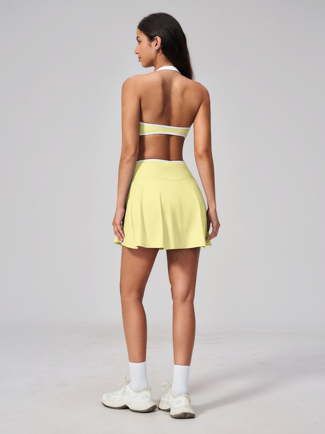 Summer New Outdoor Breathable Sports Tennis Skirt Workout Skirts, Colorblock Anti-Exposure High Waist… - image 12