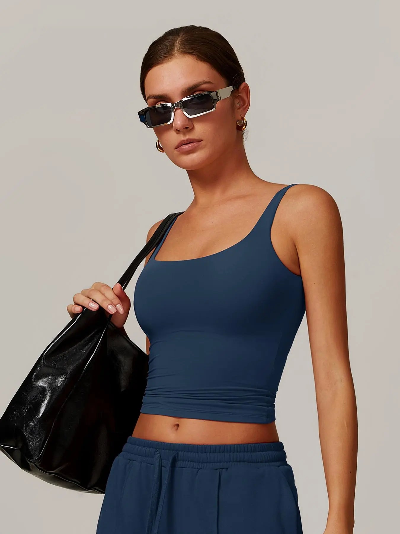 Women's Solid Color Sports Singlet with Built-In Bra Cups, High Stretch Comfortable Breathable Quick… - image 7