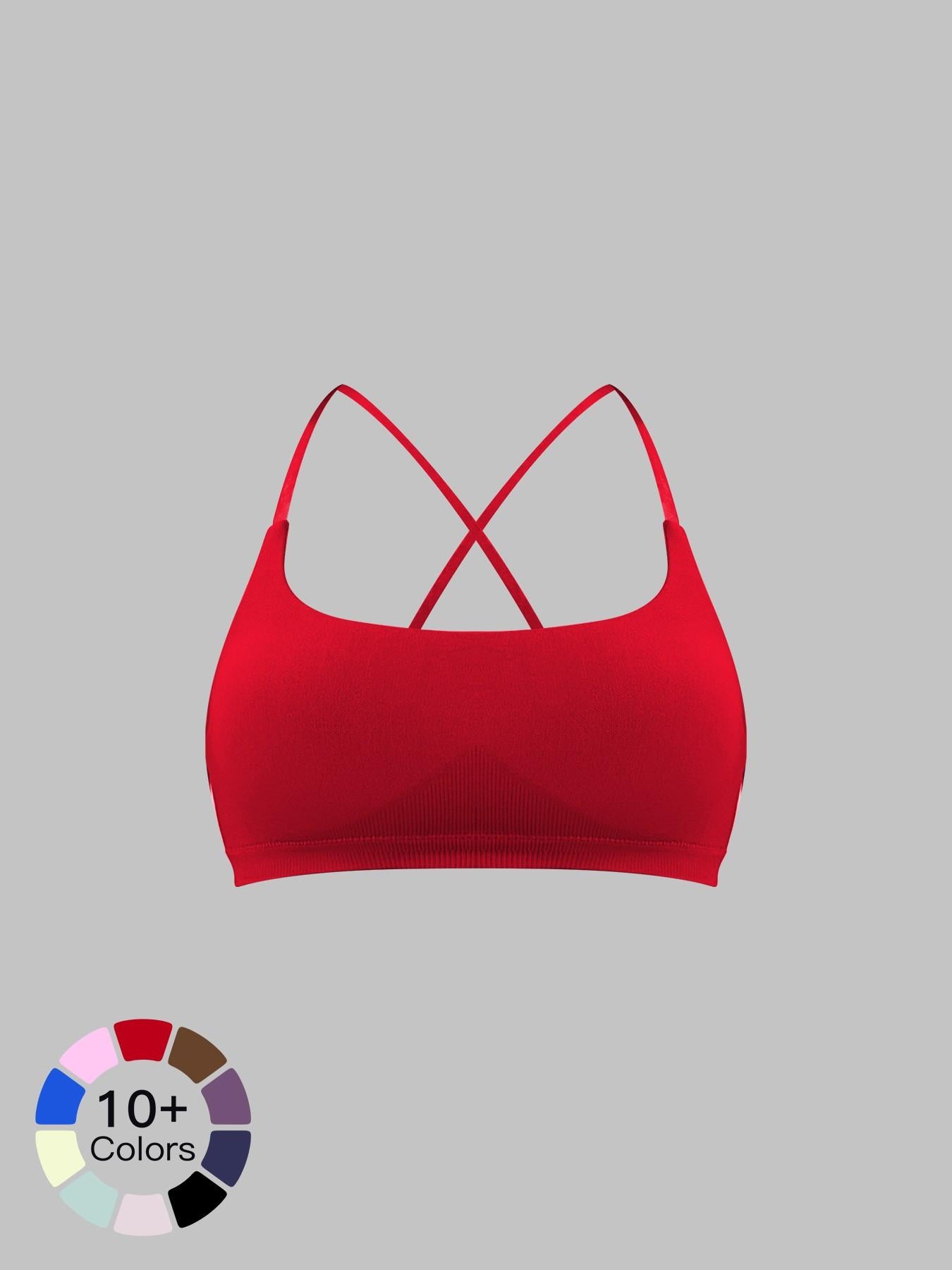 Seamless Cross Back Sports Bra, Adjustable Running Yoga Bra - image 18
