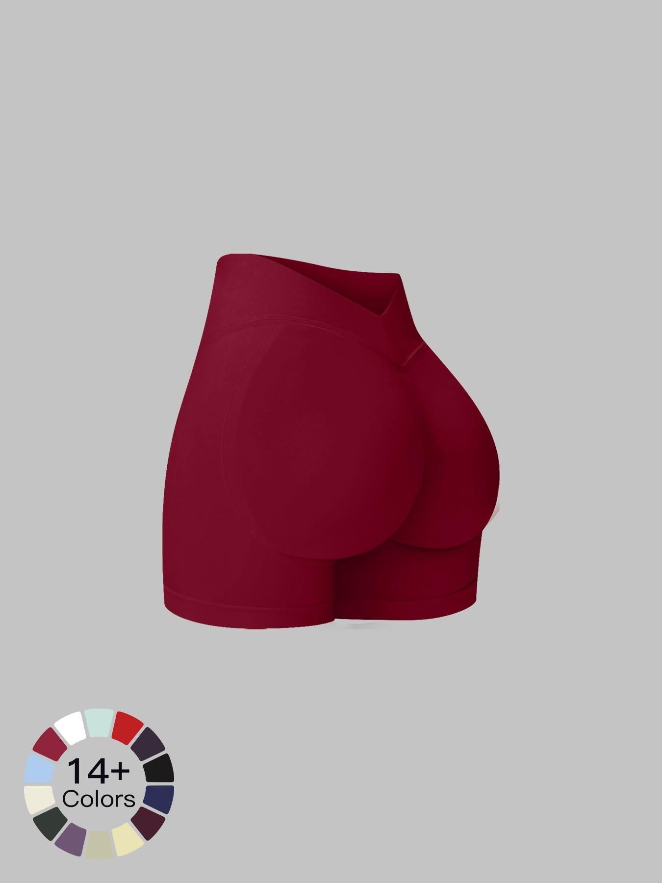 Women's Seamless Knitted Yoga Shorts, V-Neck Waist - image 18