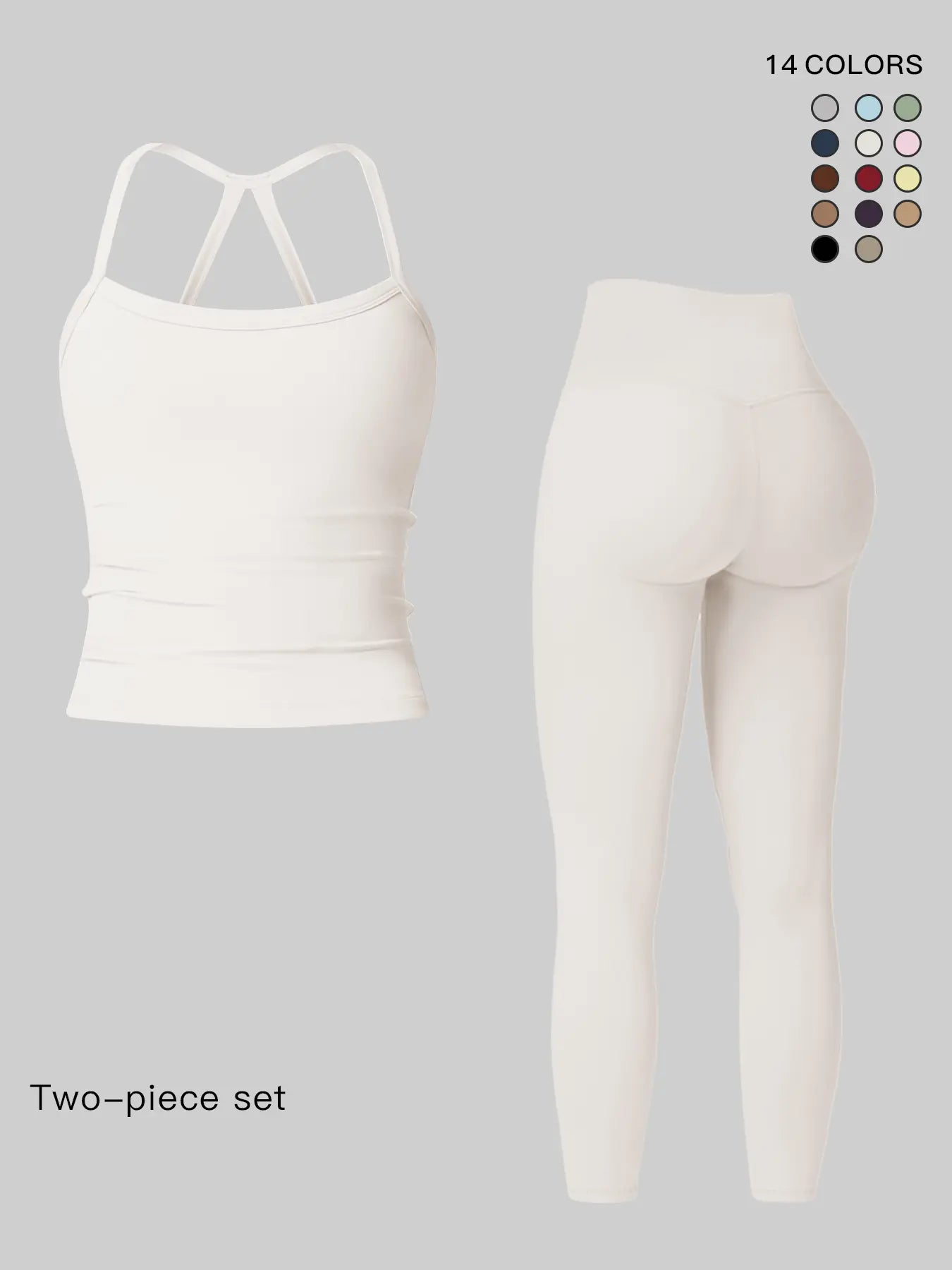 Women's Quick-Dry Yoga Vest Set, Activewear Workout Set