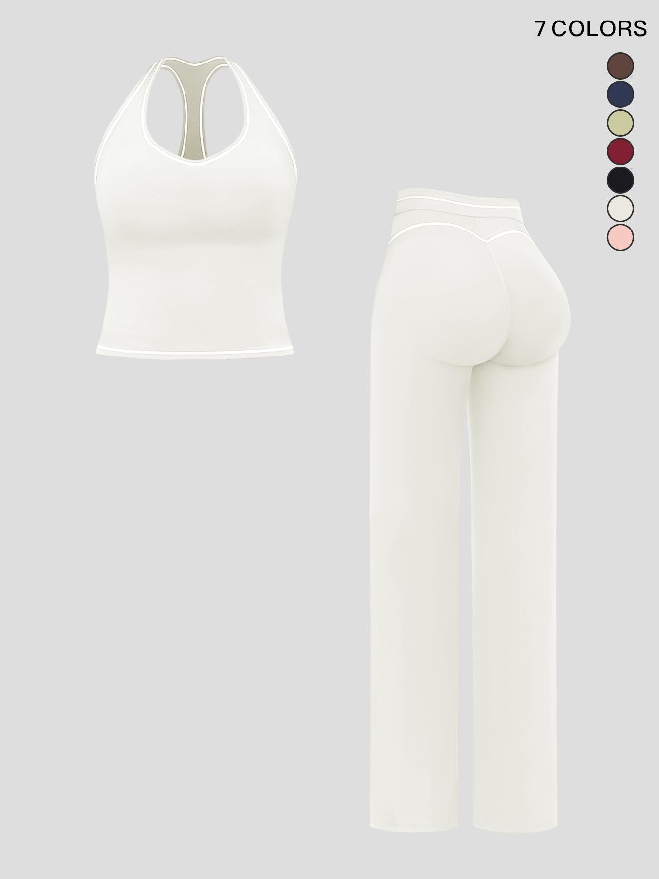 Women's Yoga Set with Dual Shoulder Straps, High-End Feel Sportswear - image 12