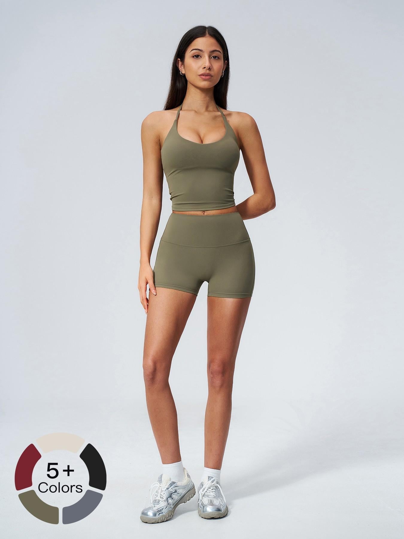 Women's Yoga Set with Padded Bra, Backless High-Waisted Quick-Dry Sportswear - image 13