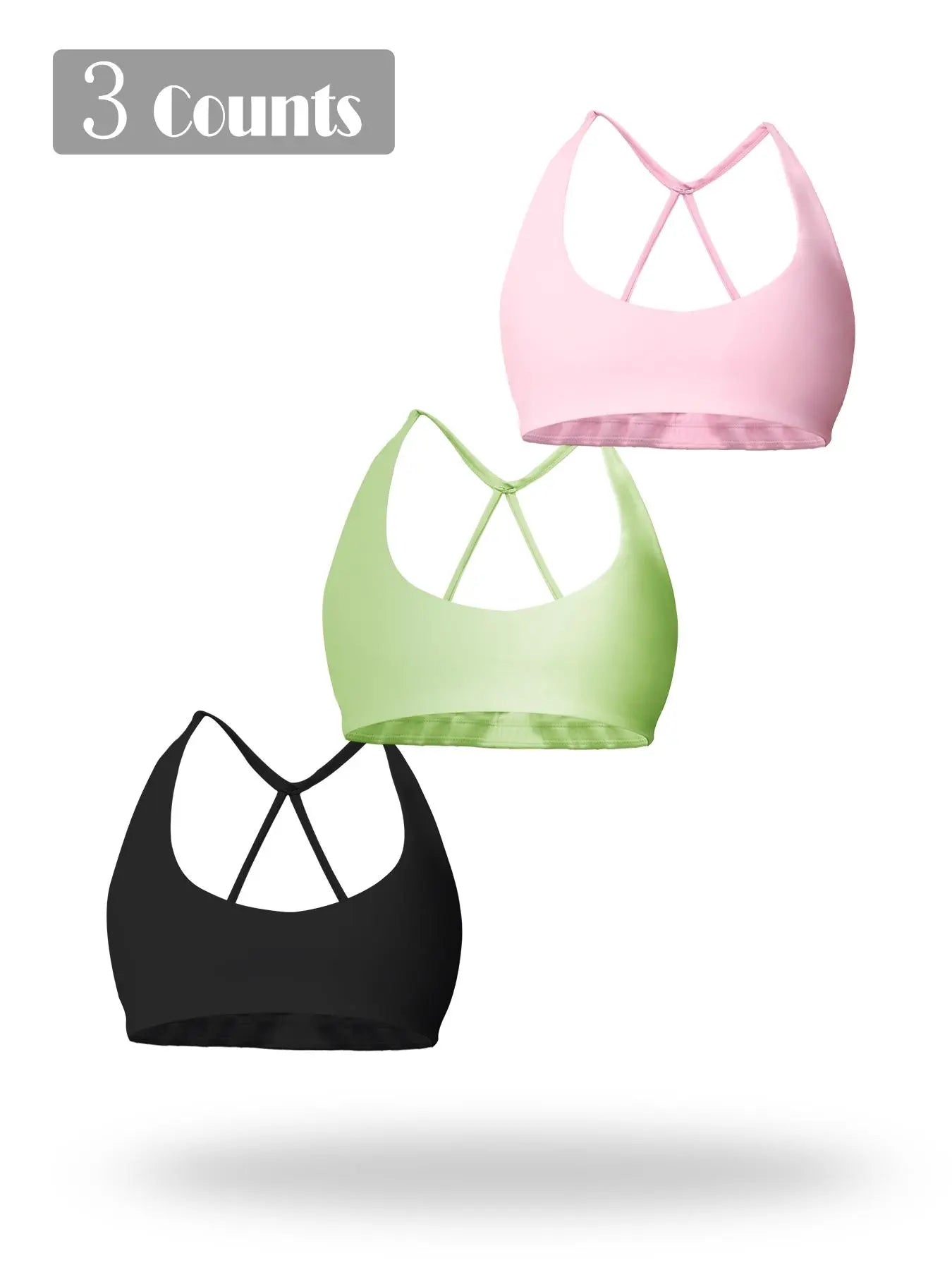 Women's Solid Wireless Sports Bra, Breathable Comfortable Sports Bra