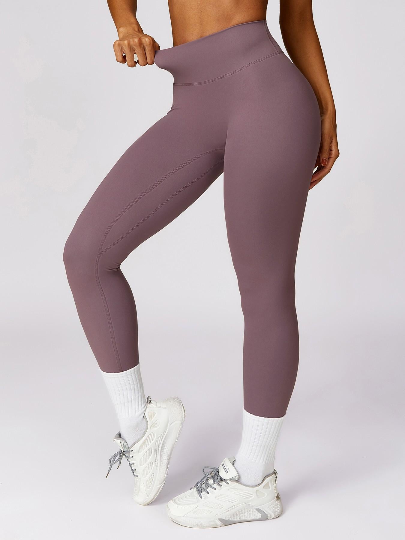 Quick-Dry Tight Yoga Pants, Fleece Waistband Abdominal Shaping High-Waisted Gymwear - image 16