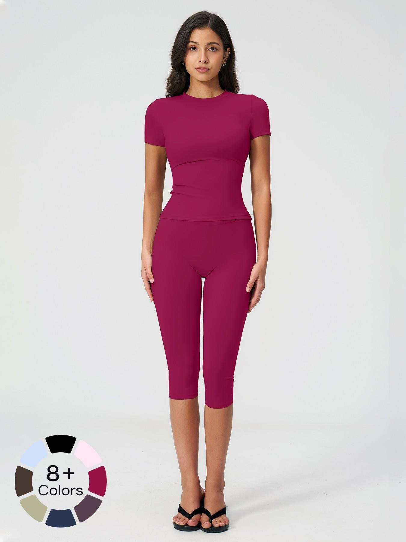 Breathable Tight Yoga Set, High Waist Quick-Dry Fitness Wear - image 13