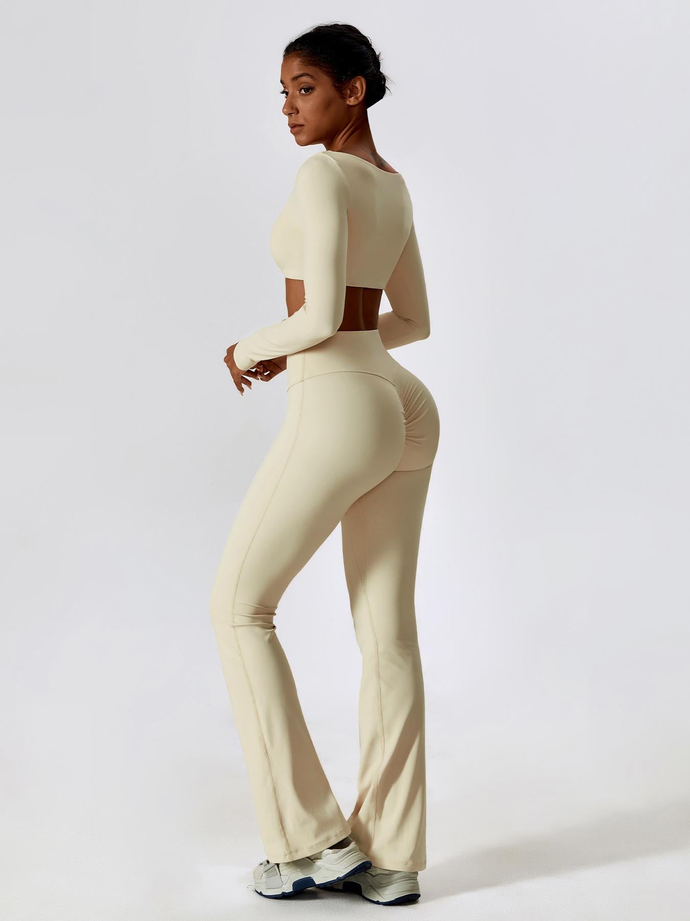 Women's Spring & Fall Shockproof Long Sleeve Yoga Set, Quick-Dry Tight-Fitting Leggings Fitness - image 14