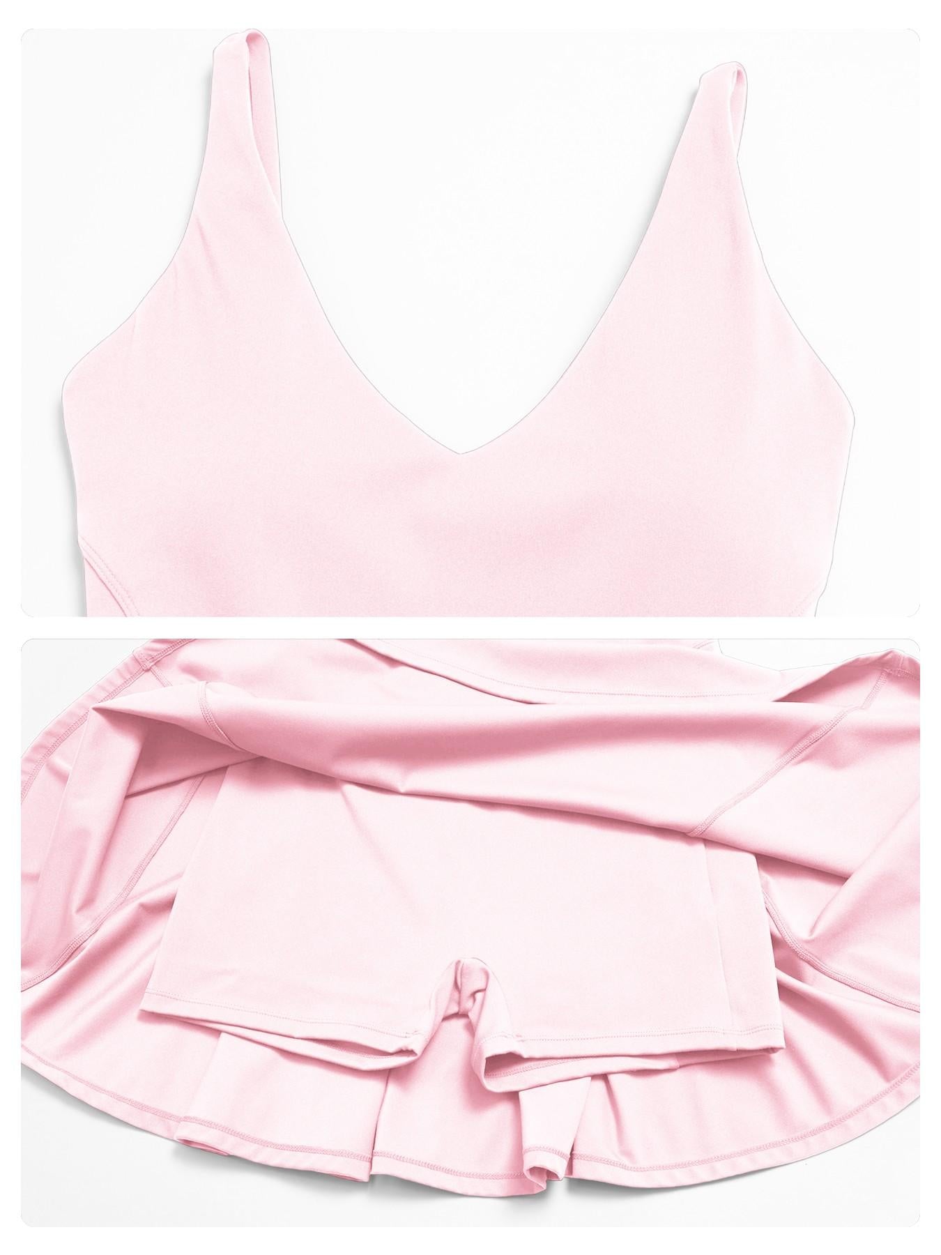 Yoga Sports Tennis Athletic Dress with Side Pockets, Anti-Exposure Quick-Dry Breathable Running… - image 17