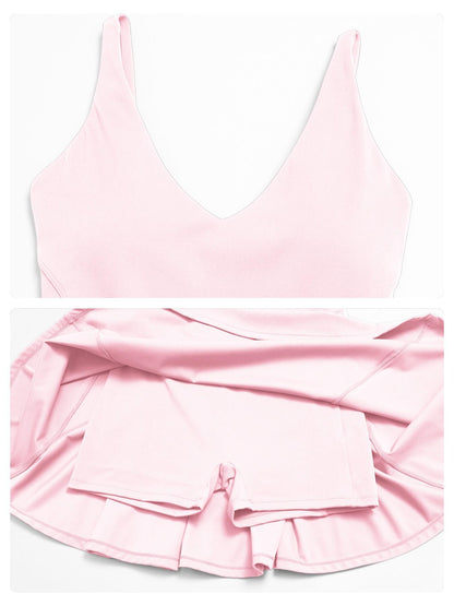 Yoga Sports Tennis Athletic Dress with Side Pockets, Anti-Exposure Quick-Dry Breathable Running… - image 17