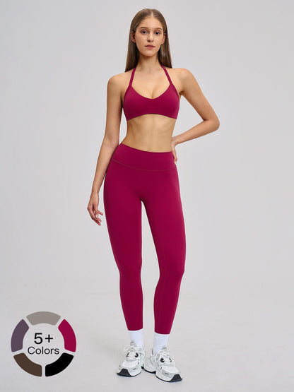 Cross-Border Fleece Yoga Set, Hollow Back Halter Top - image 21