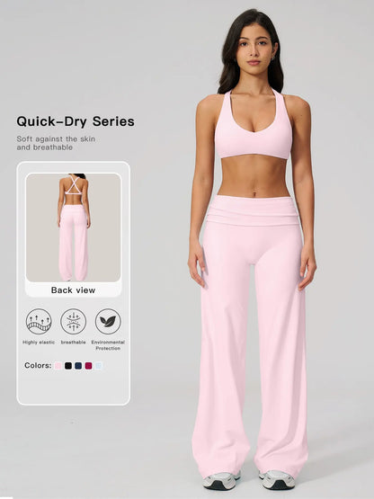 Women's Summer Fashion Yoga Set, Backless Sportswear