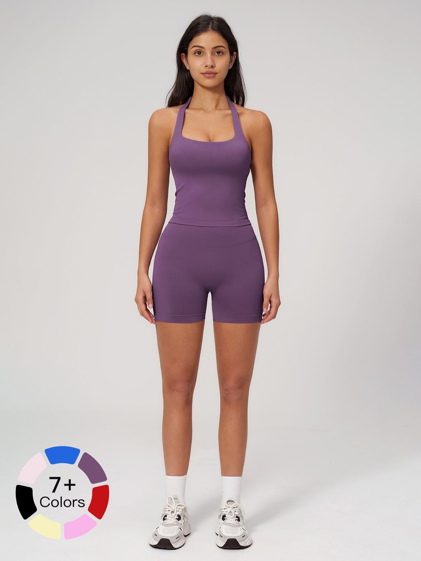 Seamless Yoga Set for Women, Tight Running Quick-Dry Sports Tank Top - image 19