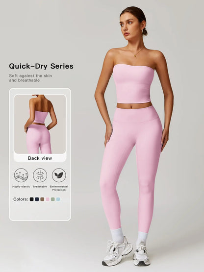 Autumn Winter Fleece Back Yoga Set, High Waist Tight Fit Long Sleeve Workout Clothes