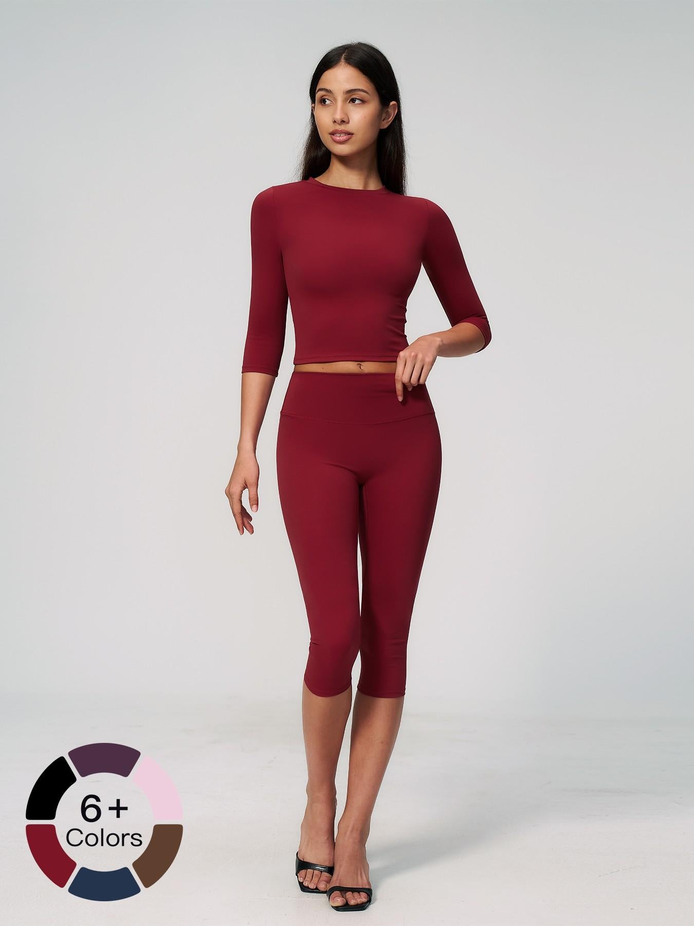 Women's New Fleece Sports Two-Piece Set, High-Waist Slim-Fit for Pilates - image 13