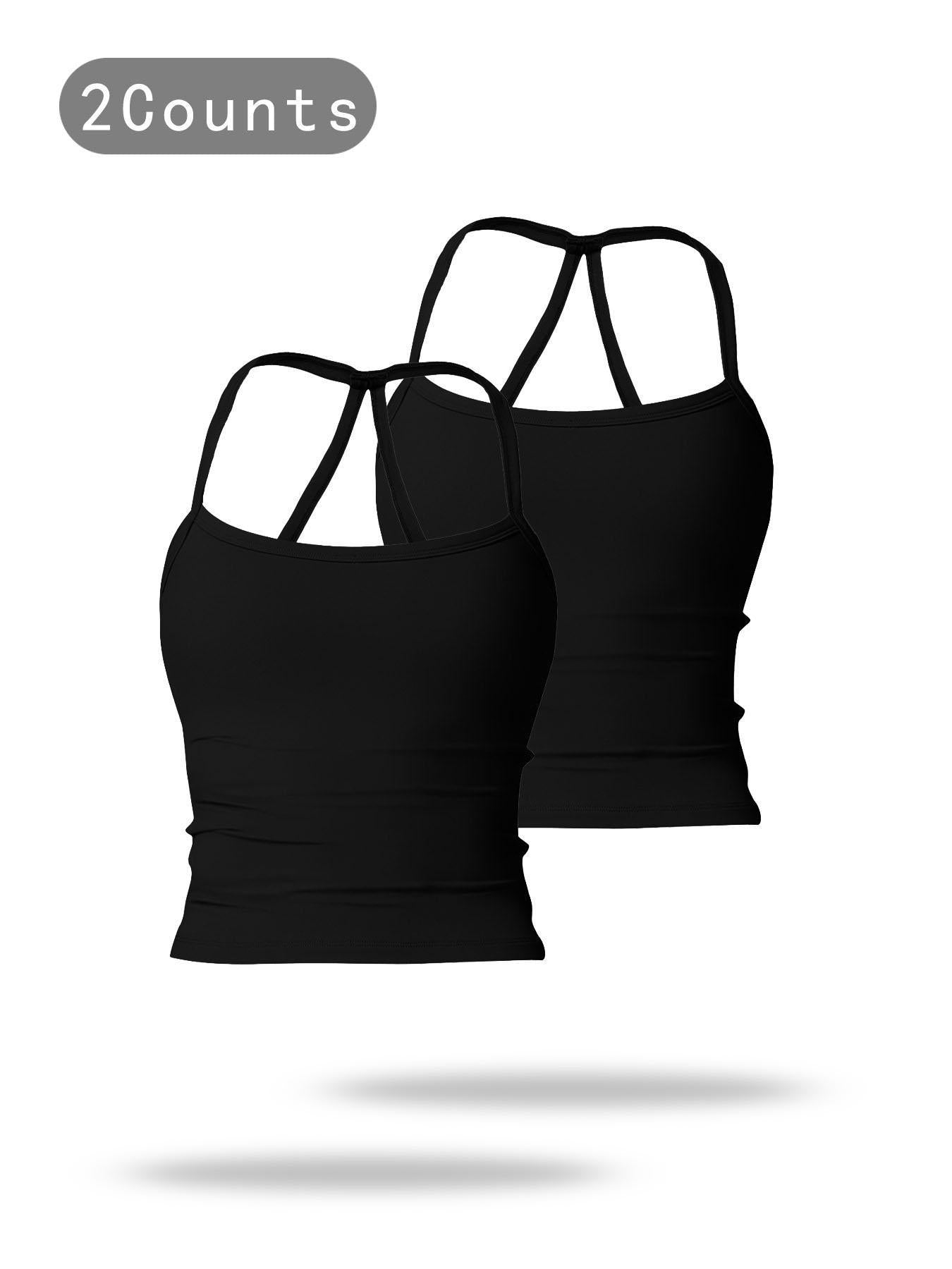 Women's Solid Backless Sports Cami Top, Quick Drying Breathable Sports Cami Top - image 27