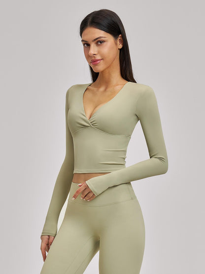 Women's Long Sleeve Yoga Top, European & American Style Spring Summer Pilates Workout Shirt - image 13
