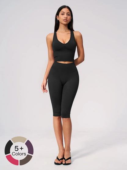 Women's Yoga Set, High-End V Neck Fitness Wear - image 2