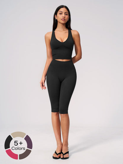 Women's Yoga Set, High-End V Neck Fitness Wear - image 19